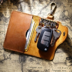 Genuine Leather Car Waist hanging Key Card Wallet