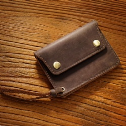 Handmade Genuine Leather Short Wallet- 6 color