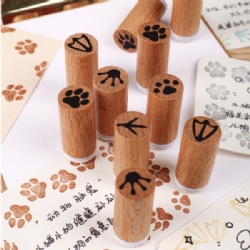 Paw Paw Prints Wood Stamp