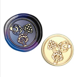 Three Mushroom Wax Stamp
